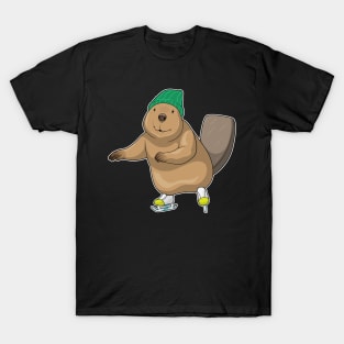 Beaver Ice skating Ice skates T-Shirt